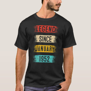 70ste verjaardag Retro Vintage Legende Sinds 1 jan T-shirt