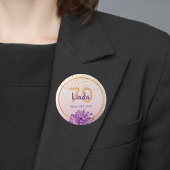 70ste verjaardag roos goud met confetti en bloemen ronde button 5,7 cm