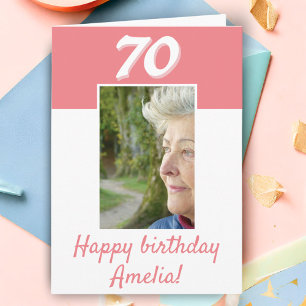 70ste verjaardag Roze foto Gefeliciteerd met je ve Kaart