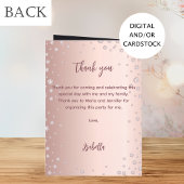 70ste verjaardag roze goud diamanten welkom menu