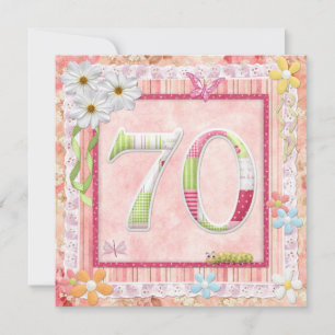 70ste verjaardag scrapbooking stijl kaart