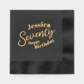 70ste verjaardag script zeventig aangepaste naam g folie servetten (Voorkant)