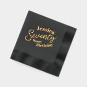 70ste verjaardag script zeventig aangepaste naam g folie servetten (Links)