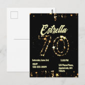 70ste verjaardag senioren digitale elegante feest briefkaart (Voorkant / Achterkant)