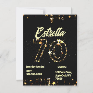 70ste verjaardag senioren digitale elegante feestj briefkaart