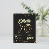 70ste verjaardag senioren digitale elegante party briefkaart (Staand voorkant)