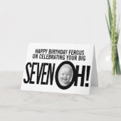 70ste verjaardag SEVEN OH! foto zwart wit Kaart (Voorkant)