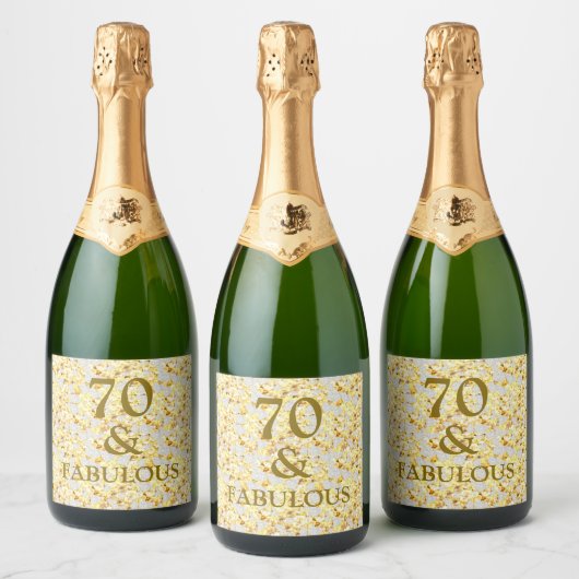70ste verjaardag sparkling wijnetiket (Flessen)