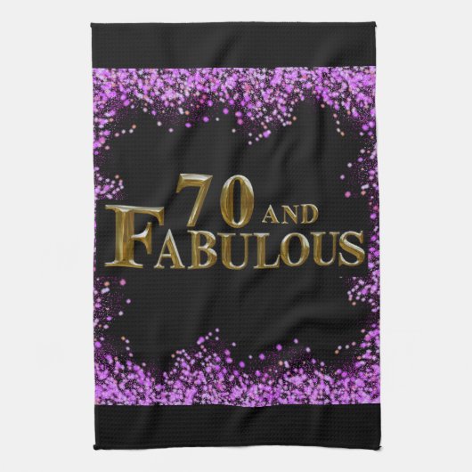 70ste verjaardag theedoek (Verticaal)