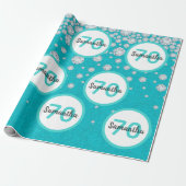 70ste verjaardag turquoise groene glitters diamant cadeaupapier (Uitgerold)