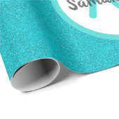 70ste verjaardag turquoise groene glitters diamant cadeaupapier (Rol Hoek)