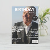 70ste verjaardag Uitnodigingen Mannen Hem Magazine (Staand voorkant)