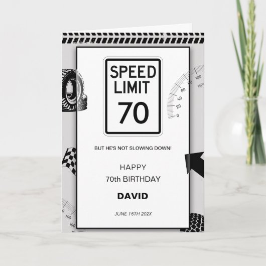 70ste verjaardag van Speed Limit Man Kaart (Voorkant)