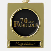 70ste verjaardag  verguld banner ornament (Voorkant)