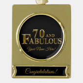 70ste verjaardag  verguld banner ornament (Voorkant)