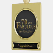 70ste verjaardag  verguld banner ornament (Links)