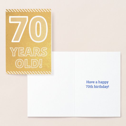 70ste verjaardag: Vet "70 JAAR OUD!" Goudfolie Kaa Folie Kaarten (Display)
