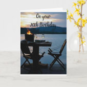 "70ste VERJAARDAG" VIEREN LAKE STYLE Kaart (Gele Bloem)