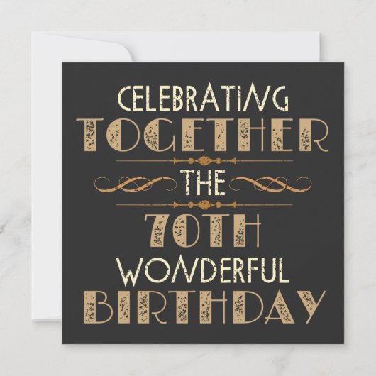 70ste verjaardag vieren save the date (Voorkant)