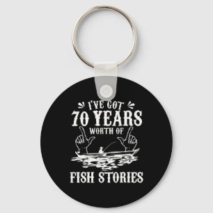 70ste verjaardag Visser T Shirt Funny B Vissen Gi Sleutelhanger