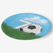 70ste verjaardag Voetbal in Green Grass Papieren Bordje (Gekanteld)