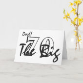 70ste verjaardag voor papa, zwarte letters op wit. kaart (Gele Bloem)