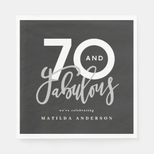 70ste verjaardag, waardoor 70 er goed uit zien servet