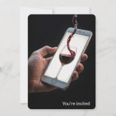 70ste verjaardag wijn op smartphone scherm kaart (Voorkant)