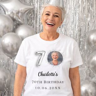 70ste verjaardag zilveren foto t-shirt