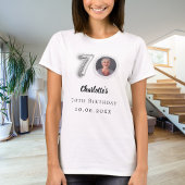 70ste verjaardag zilveren foto t-shirt