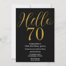 70ste verjaardag Zwart Goud Elegante verjaardag