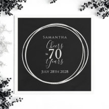 70ste verjaardag Zwart Zilver Proost 70 jaar Feest