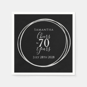 70ste verjaardag Zwart Zilver Proost 70 jaar Feest Servet