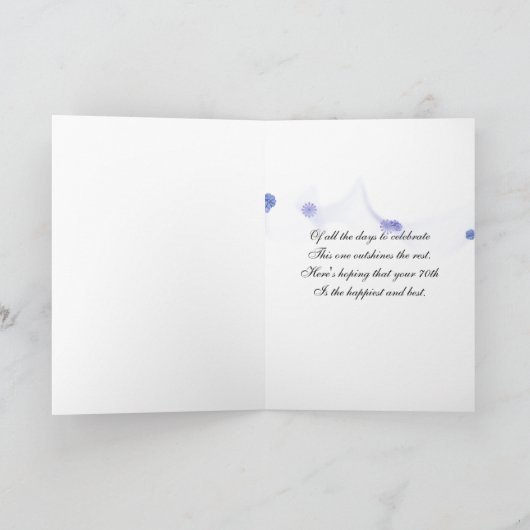 70ste verjaardagsballonnen, bouquet op zwart kaart (Binnen)