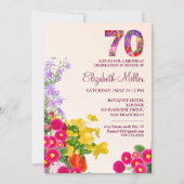 70ste verjaardagsfeest Bloemen Modern 70 jaar fees Kaart (Voorkant)