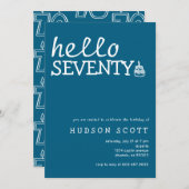70ste verjaardagsfeest Mannen Hallo Kaart (Voorkant / Achterkant)