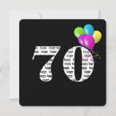 70ste verjaardagsfeest met ballonbos kaart (Voorkant)