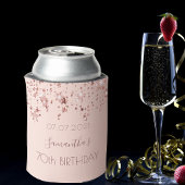 70ste verjaardagsfeest roze goud glanzende sterren blikjeskoeler