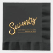 70ste verjaardagsfeest zwart goud folie servetten (Voorkant)