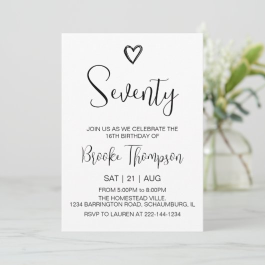 70ste verjaardagsfeestfoto zeventig jaar oud kaart (Staand voorkant)
