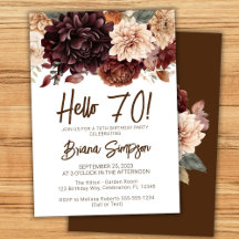 70ste verjaardagsfeestje Bruine Beige Bloemen Bloe
