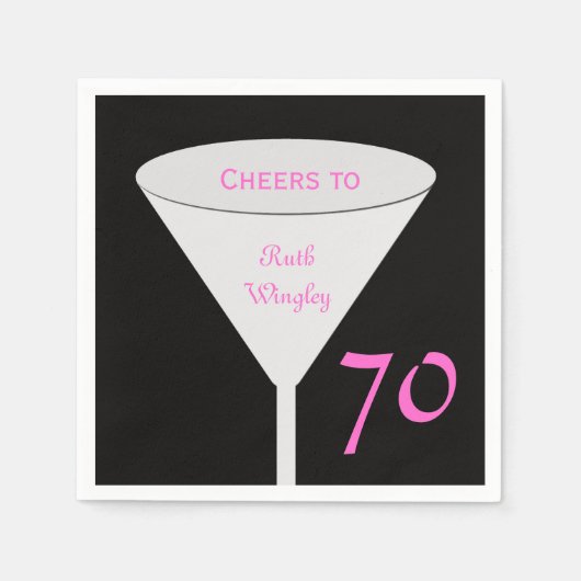 70ste verjaardagsfeestje "Proost" papieren servett Servet (Voorkant)