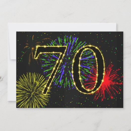 70ste verjaardagsfeestje uitnodigen kaart (Voorkant)