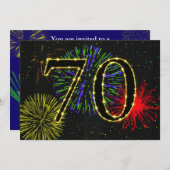 70ste verjaardagsfeestje uitnodigen kaart (Voorkant / Achterkant)