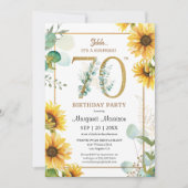 70ste verjaardagsfeestje Zonnebloemen Elegante blo Kaart (Voorkant)