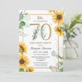 70ste verjaardagsfeestje Zonnebloemen Elegante blo Kaart (Staand voorkant)