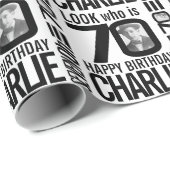 70ste verjaardagsmono bekijk 70 aangepaste foto en cadeaupapier (Rol Hoek)