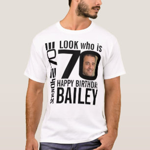 70ste verjaardagsmono zie 70 aangepaste foto en na t-shirt