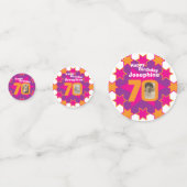 70ste verjaardagsster roze sinaasappel papier conf confetti (Voorkanten)