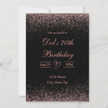 70ste verjaardagsuitnodiging – Glitter Confetti | 